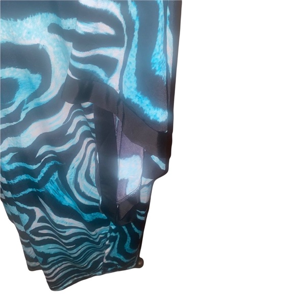 Swim by cacique teal black printed swimsuit cover up bathing size 22/24 - Picture 4 of 5